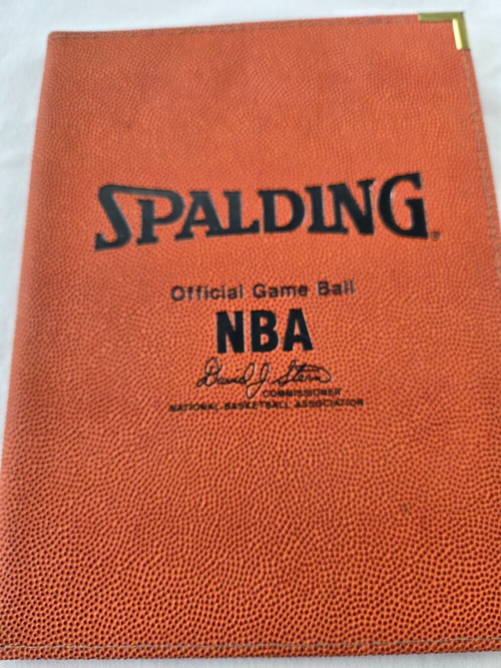 Spalding Official Game Ball NBA leather portfolio David J. Stern Commissioner
